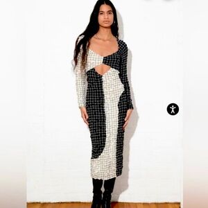 NWT MARA HOFFMAN Dione dress, black and white size XS